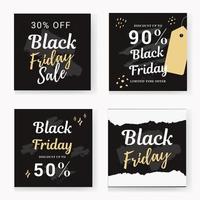 establecer banner de venta de viernes negro, publicar plantillas para redes sociales vector