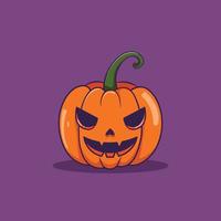 A pumpkin for the halloween festival with a scary face vector