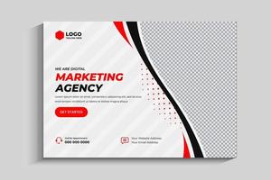 Creative marketing agency horizontal banner template vector