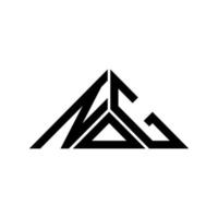 diseño creativo del logotipo de la letra nog con gráfico vectorial, logotipo simple y moderno de nog en forma de triángulo. vector