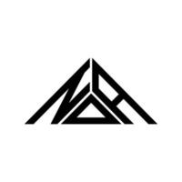 diseño creativo del logotipo de la letra noa con gráfico vectorial, logotipo simple y moderno de noa en forma de triángulo. vector