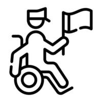 Check this outline icon of wheelchair vector