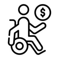 Check this outline icon of wheelchair vector