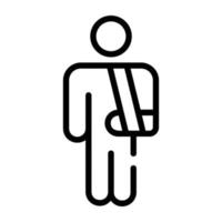 An outline icon of disable person vector