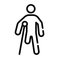 An outline icon of disable person vector