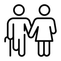 An outline icon of disable person vector