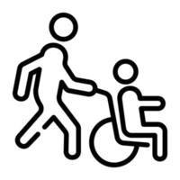 An outline icon of disable man vector