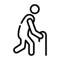 An outline icon of disable person vector