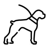 un icono de línea editable del perro de servicio vector