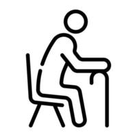 An outline icon of disable person vector