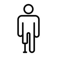 An outline icon of disable person vector