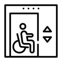 An outline icon of disable person vector