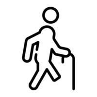 An outline icon of disable person vector