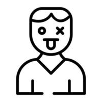 An outline icon of disable person vector