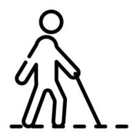 An outline icon of disable person vector