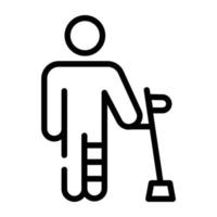 An outline icon of disable person vector