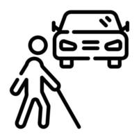 An outline icon of disable man vector