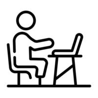 An outline icon of disable person vector