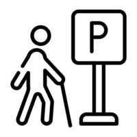 An outline icon of disable person vector