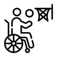 Check this outline icon of wheelchair vector