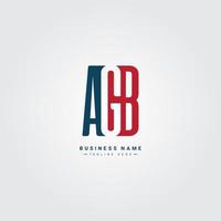 Vector Logo Template for Initials AGB - Simple Alphabet Letters Logo