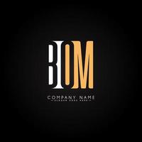 logotipo comercial mínimo para el alfabeto bom - letra inicial b, o y m vector