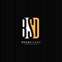 Simple Business Logo for Initial Letter BSD - Alphabet Logo vector