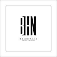 logotipo de la letra inicial bhn - logotipo de monograma simple para las iniciales b, h y n vector