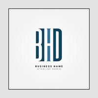 logotipo de la letra inicial bhd - logotipo de monograma simple para las iniciales b, h y d vector