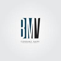 logotipo de letra inicial bmv - logotipo de monograma simple para las iniciales b, m y v vector