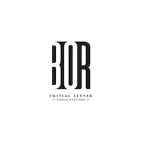 Minimal Business logo for Alphabet BOR - Initial Letter B, O and R vector