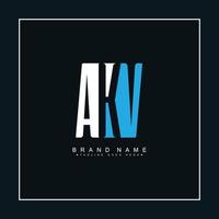 logotipo de la letra inicial akv - logotipo de empresa simple para el alfabeto a, k y v vector