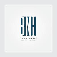 logotipo de la letra inicial bnh - logotipo de empresa simple para el alfabeto b, n y h vector