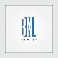 Initial Letter BNL Logo - Minimal Business Logo for Alphabet B, N and L vector