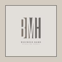 logotipo de la letra inicial bmh - logotipo de monograma simple para las iniciales b, m y h vector