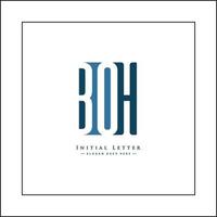 Initial Letter BOH Logo - Minimal Business Logo for Alphabet B, O and H vector