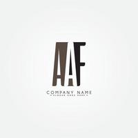 logotipo comercial mínimo para el alfabeto aaf - letra inicial a, a y f vector