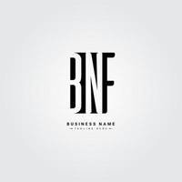 Initial Letter BNF Logo - Simple Business Logo for Alphabet B, N and F vector