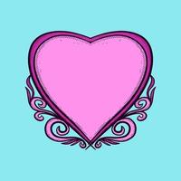 Love pink Illustration hand drawn cartoon colorful vintage style vector