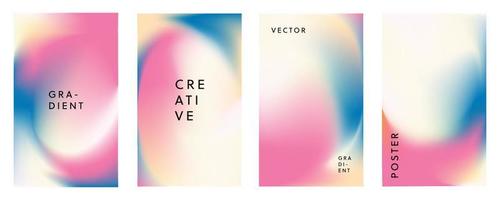 Set of abstract trendy in blending gradient color for background. Smooth minimalist color texture for poster template, cover, presentation, web and creative print. vector