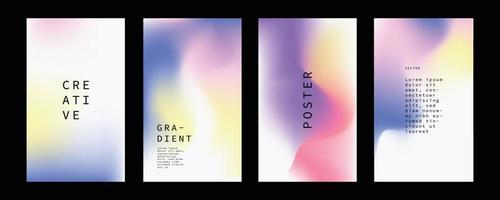 Set of abstract trendy in blending gradient color for background. Smooth minimalist color texture for poster template, cover, presentation, web and creative print. vector