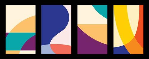 Set of abstract trendy background in blending color design for poster, banner and flyer. Collection of minimalist and colorful for wallpaper design vector