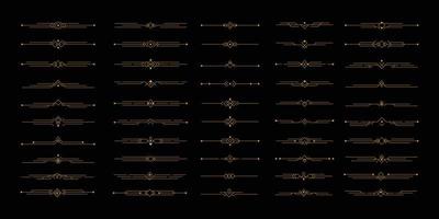 art deco outline stroke in golden color for classy and luxury style. premium vintage line art design element vector