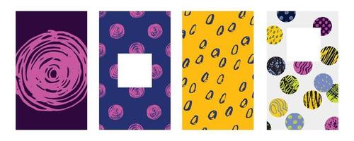 conjunto de moda abstracta en trazo de pincel para el diseño de fondo del espacio de copia. colección de papel tapiz retro para plantilla de póster, volante y pancarta vector