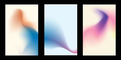 Set of abstract trendy in blending gradient color for background. Smooth minimalist color texture for poster template, cover, presentation, web and creative print. vector