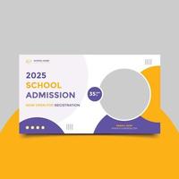 School admission social media post web banner template.Kids school admission banner template.eps vector