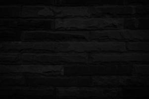 Old black brick wall texture for background with copy space for design. dark wallpaper photo