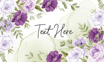 Beautiful floral background with purple flower decoration vector