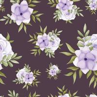 elegant floral seamless pattern with beautiful purple flower vector