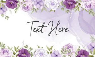 Beautiful floral background with purple flower decoration vector